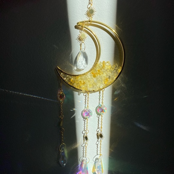 ✨2 for $50✨ dazzlingg yellow moon suncatcher - Picture 1 of 4
